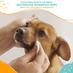 Waterless Shampoo Wipes with Aloe & Oatmeal - Sweet Pea & Vanilla