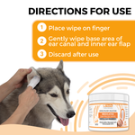 Medicated Ear Finger Wipes for Dogs and Cats